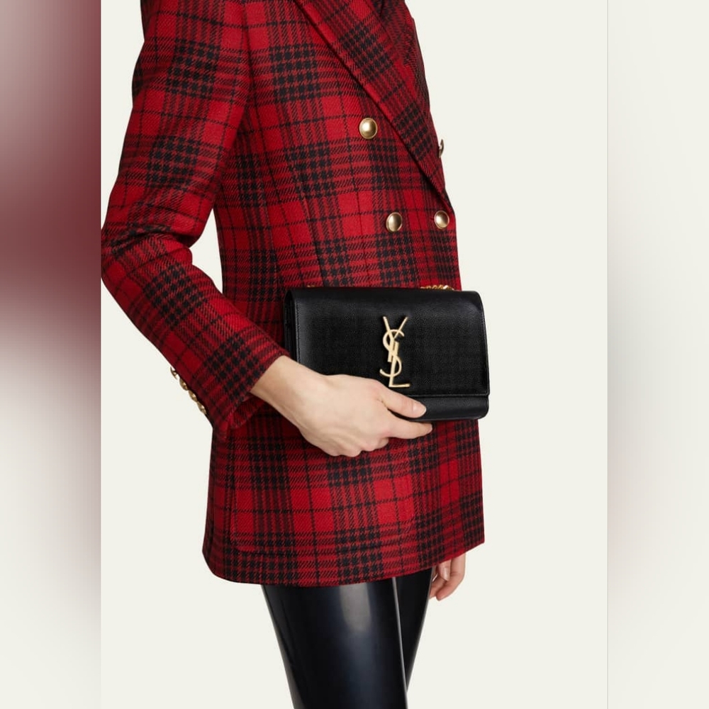 Like New! YSL Saint Laurent KATE CHAIN BAG IN GRAIN DE POUDRE LEATHER MSRP$2268 - Picture 13 of 16